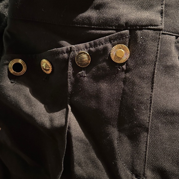 Zara Black Gold Button Detail Flared Pants - Picture 9 of 9